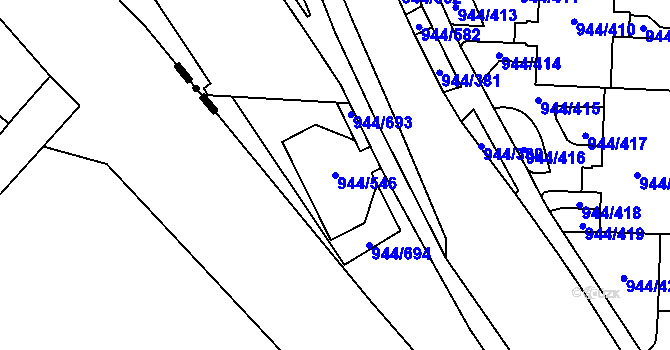 Parcela st. 944/546 v KÚ Šumbark, Katastrální mapa