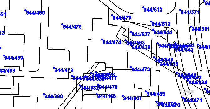 Parcela st. 944/564 v KÚ Šumbark, Katastrální mapa