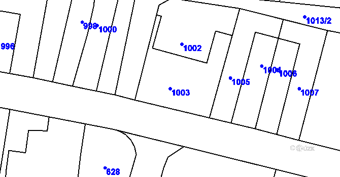 Parcela st. 1003 v KÚ Šumbark, Katastrální mapa
