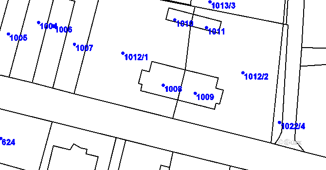Parcela st. 1008 v KÚ Šumbark, Katastrální mapa