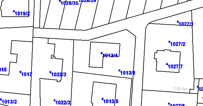 Parcela st. 1013/4 v KÚ Šumbark, Katastrální mapa