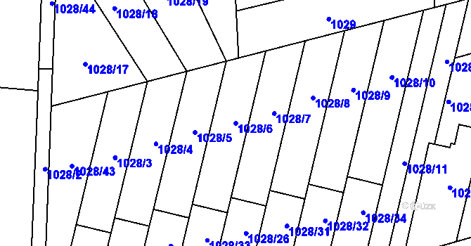Parcela st. 1028/6 v KÚ Šumbark, Katastrální mapa