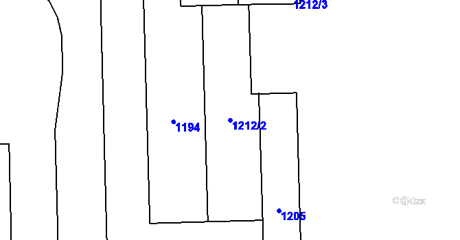 Parcela st. 1212/2 v KÚ Šumbark, Katastrální mapa