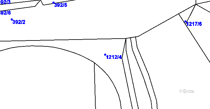 Parcela st. 1212/4 v KÚ Šumbark, Katastrální mapa