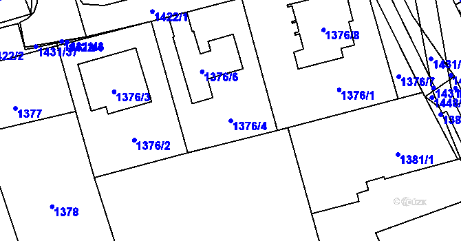 Parcela st. 1376/4 v KÚ Šumbark, Katastrální mapa