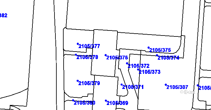 Parcela st. 2105/376 v KÚ Šumbark, Katastrální mapa