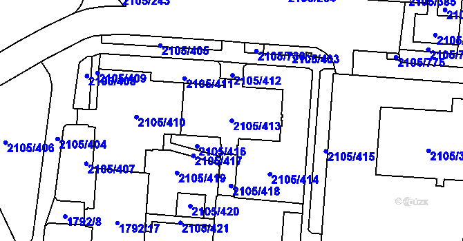 Parcela st. 2105/413 v KÚ Šumbark, Katastrální mapa