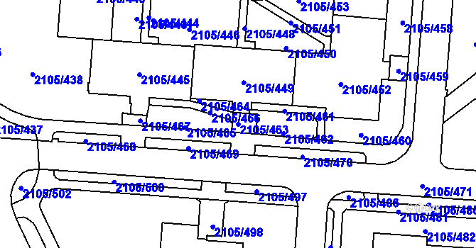 Parcela st. 2105/463 v KÚ Šumbark, Katastrální mapa