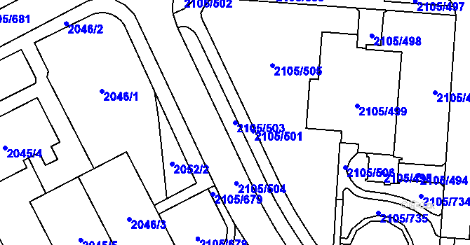 Parcela st. 2105/503 v KÚ Šumbark, Katastrální mapa