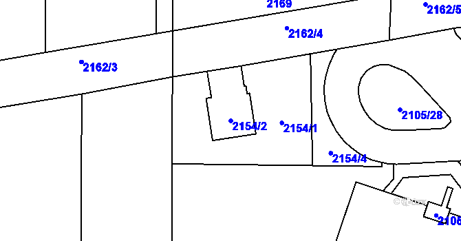 Parcela st. 2154/2 v KÚ Šumbark, Katastrální mapa