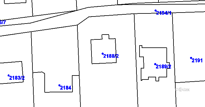 Parcela st. 2188/2 v KÚ Šumbark, Katastrální mapa