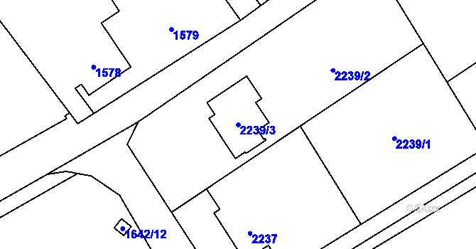 Parcela st. 2239/3 v KÚ Šumbark, Katastrální mapa