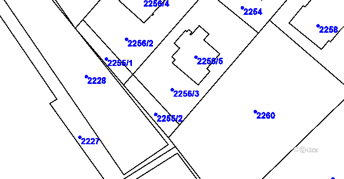 Parcela st. 2256/3 v KÚ Šumbark, Katastrální mapa