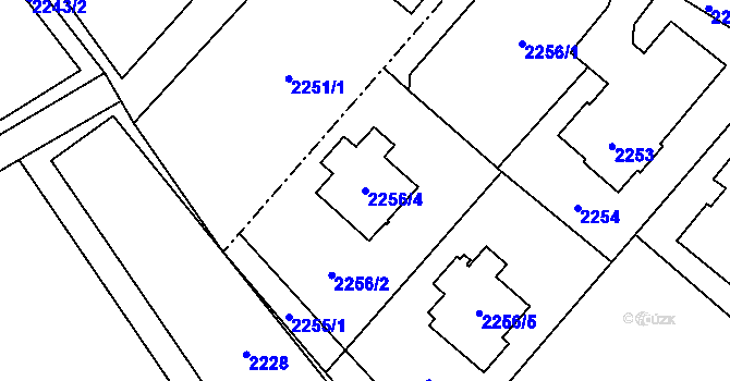 Parcela st. 2256/4 v KÚ Šumbark, Katastrální mapa