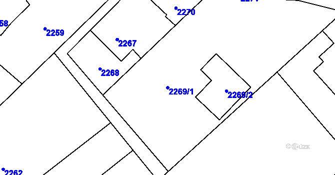 Parcela st. 2269/1 v KÚ Šumbark, Katastrální mapa