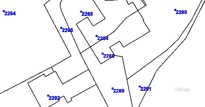 Parcela st. 2288 v KÚ Šumbark, Katastrální mapa