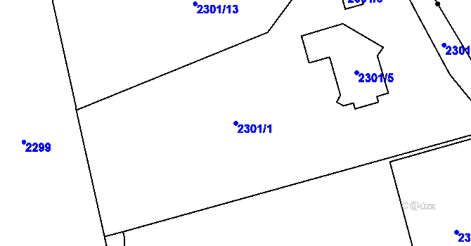 Parcela st. 2301/1 v KÚ Šumbark, Katastrální mapa