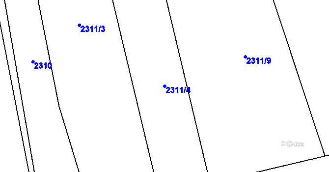 Parcela st. 2311/4 v KÚ Šumbark, Katastrální mapa