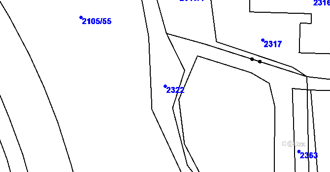 Parcela st. 2322 v KÚ Šumbark, Katastrální mapa