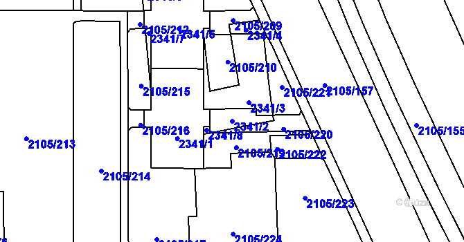 Parcela st. 2341/2 v KÚ Šumbark, Katastrální mapa