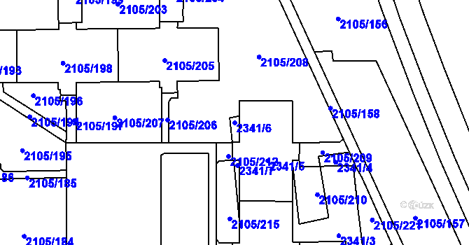 Parcela st. 2341/6 v KÚ Šumbark, Katastrální mapa