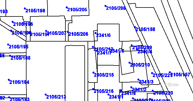 Parcela st. 2341/7 v KÚ Šumbark, Katastrální mapa