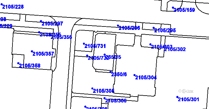 Parcela st. 2350/5 v KÚ Šumbark, Katastrální mapa