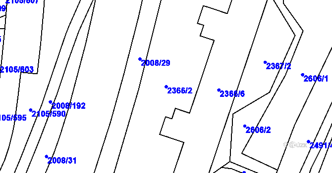Parcela st. 2366/2 v KÚ Šumbark, Katastrální mapa