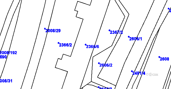 Parcela st. 2366/6 v KÚ Šumbark, Katastrální mapa