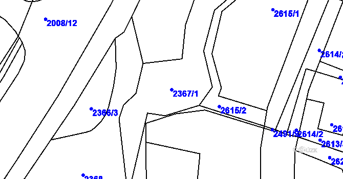 Parcela st. 2367/1 v KÚ Šumbark, Katastrální mapa