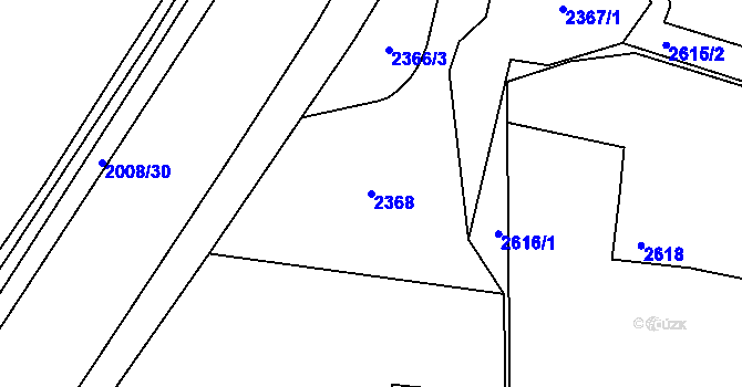 Parcela st. 2368 v KÚ Šumbark, Katastrální mapa