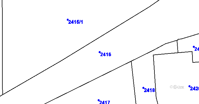 Parcela st. 2416 v KÚ Šumbark, Katastrální mapa