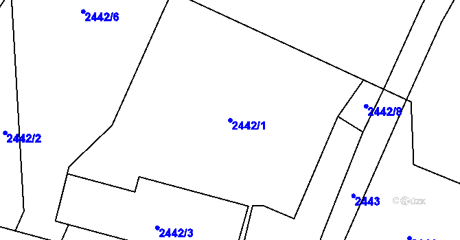 Parcela st. 2442/1 v KÚ Šumbark, Katastrální mapa