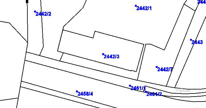 Parcela st. 2442/3 v KÚ Šumbark, Katastrální mapa