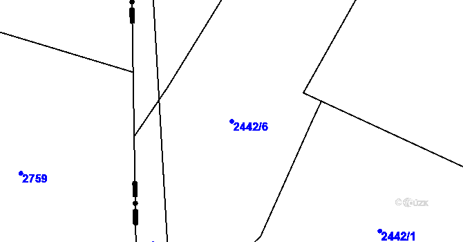 Parcela st. 2442/6 v KÚ Šumbark, Katastrální mapa