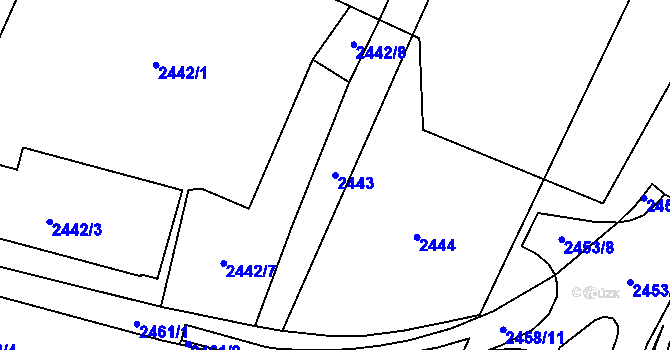 Parcela st. 2443 v KÚ Šumbark, Katastrální mapa