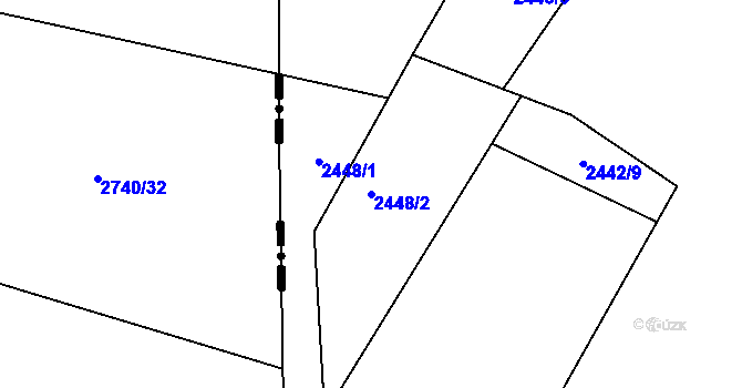 Parcela st. 2448/2 v KÚ Šumbark, Katastrální mapa