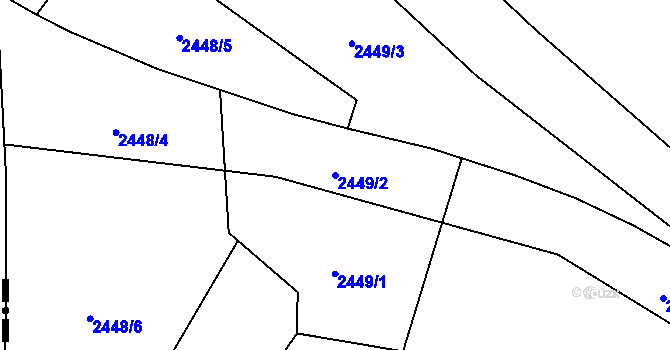 Parcela st. 2449/2 v KÚ Šumbark, Katastrální mapa