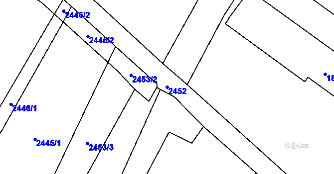 Parcela st. 2452 v KÚ Šumbark, Katastrální mapa