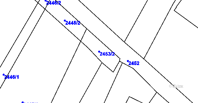 Parcela st. 2453/2 v KÚ Šumbark, Katastrální mapa