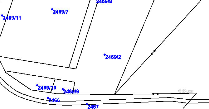 Parcela st. 2469/2 v KÚ Šumbark, Katastrální mapa