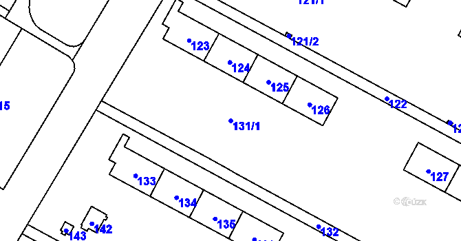 Parcela st. 131/1 v KÚ Šumbark, Katastrální mapa