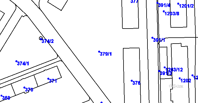 Parcela st. 379/1 v KÚ Šumbark, Katastrální mapa