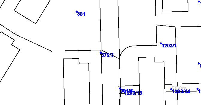 Parcela st. 379/3 v KÚ Šumbark, Katastrální mapa