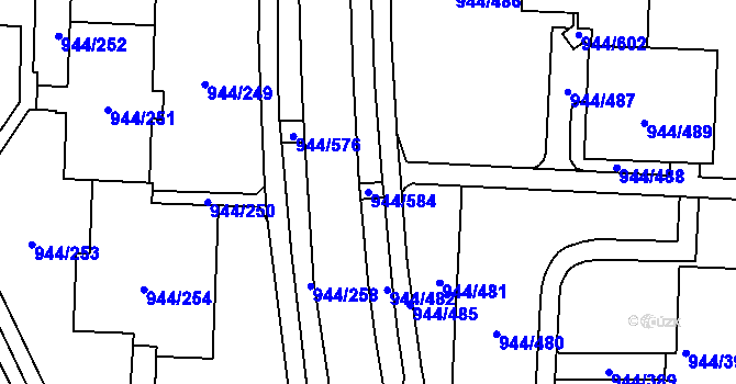 Parcela st. 944/584 v KÚ Šumbark, Katastrální mapa