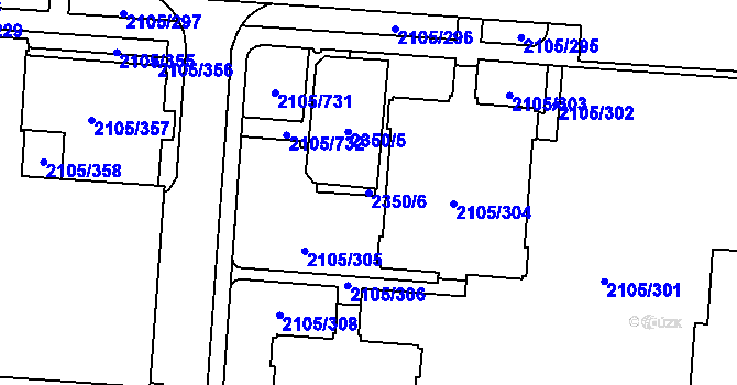 Parcela st. 2350/6 v KÚ Šumbark, Katastrální mapa