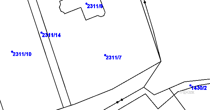 Parcela st. 2311/7 v KÚ Šumbark, Katastrální mapa