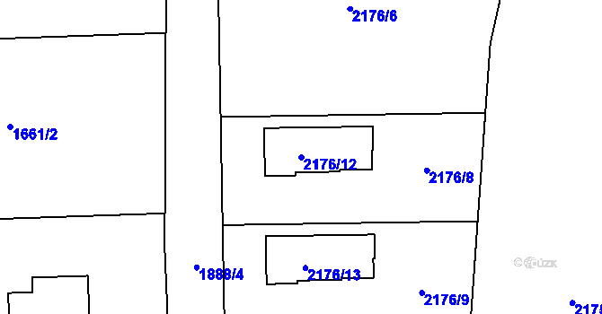 Parcela st. 2176/12 v KÚ Šumbark, Katastrální mapa
