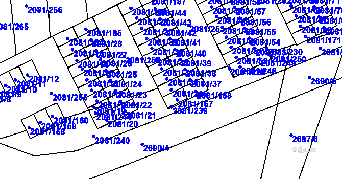 Parcela st. 2081/246 v KÚ Prostřední Suchá, Katastrální mapa