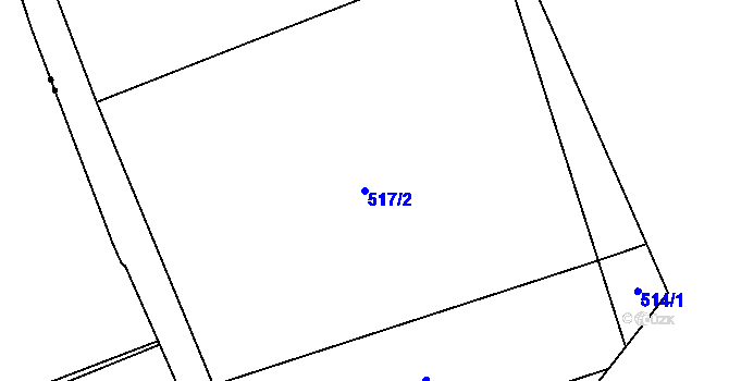 Parcela st. 517/2 v KÚ Prostřední Suchá, Katastrální mapa
